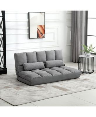 Convertible Floor Sofa with Adjustable Backrest and Headrest,