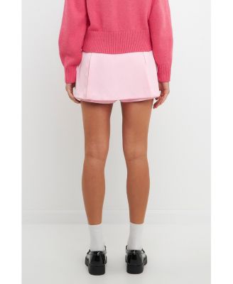 Women's Satin Single Pleat Skort