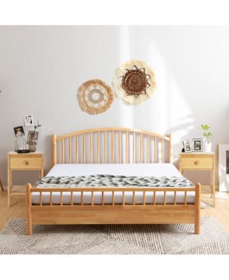 Bamboo Nightstand with Drawer and Open Shelf