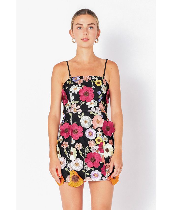 endless rose Women's Floral Embroidered Mini Dress - Macy's