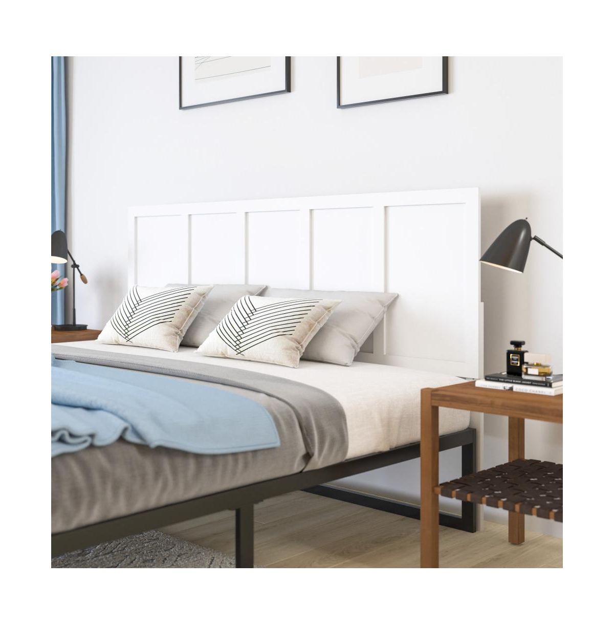 Merrick Lane Grady King Raised Panel Wooden Adjustable Headboard Only