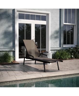Braelin Textilene Adjustable 5 Position Patio Chaise Lounge With Armrests And Metal Frame