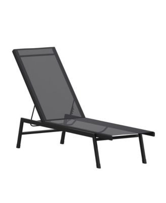 Braelin Textilene Adjustable 5 Position Patio Chaise Lounge And Metal Frame