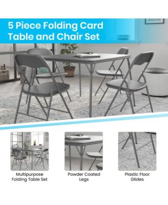 5 Piece Folding Card Table And Chair Set