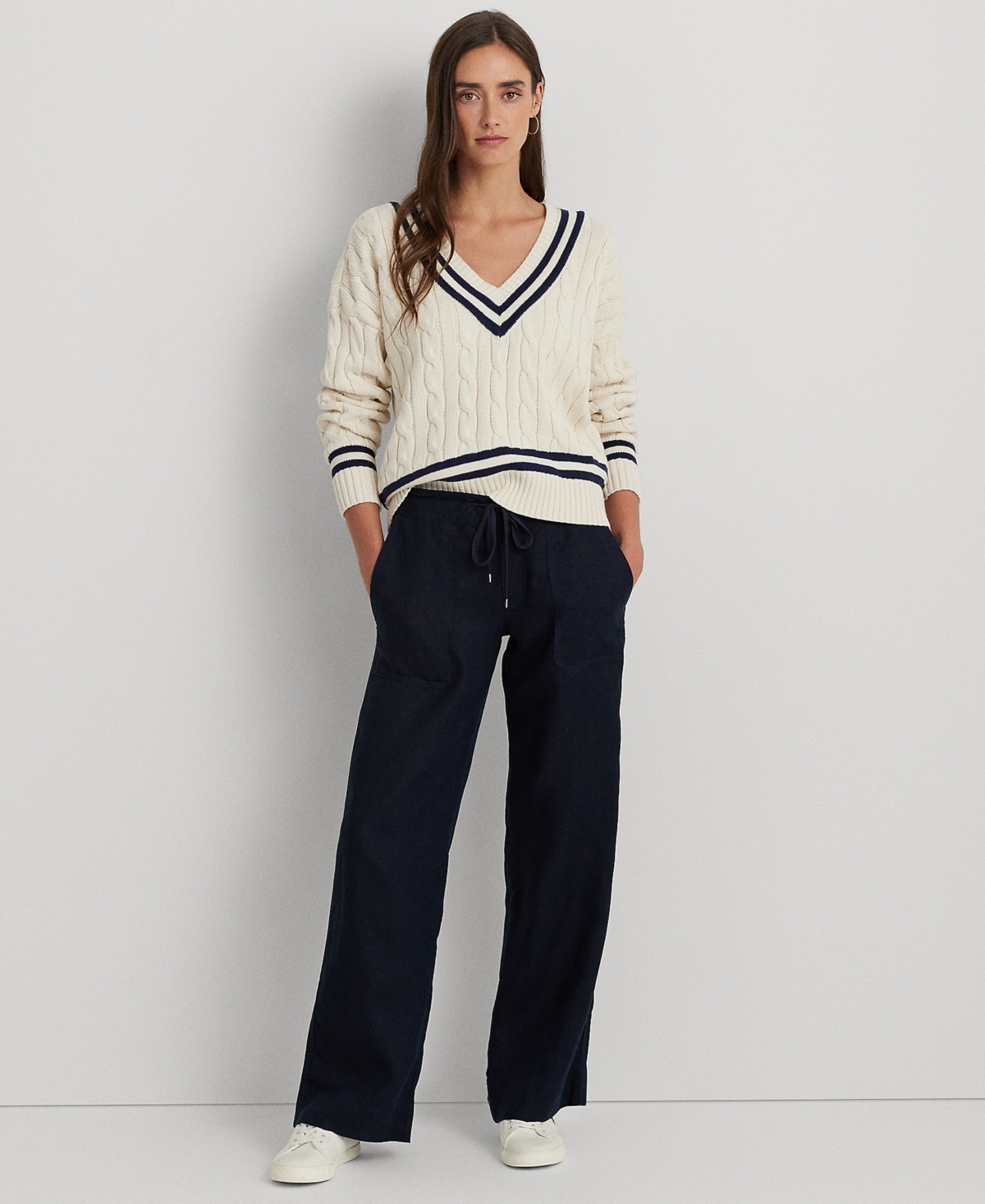 Lauren Ralph Lauren Wide-Leg Linen Pants