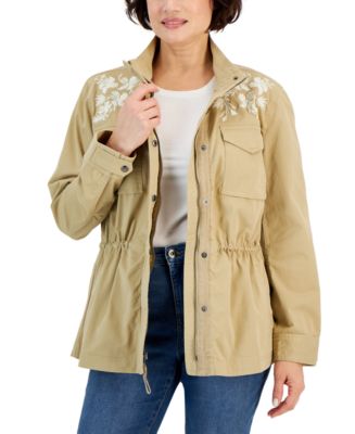 Style & Co Women's Floral-Embroidered Jacket, Created for Macy's - Macy's