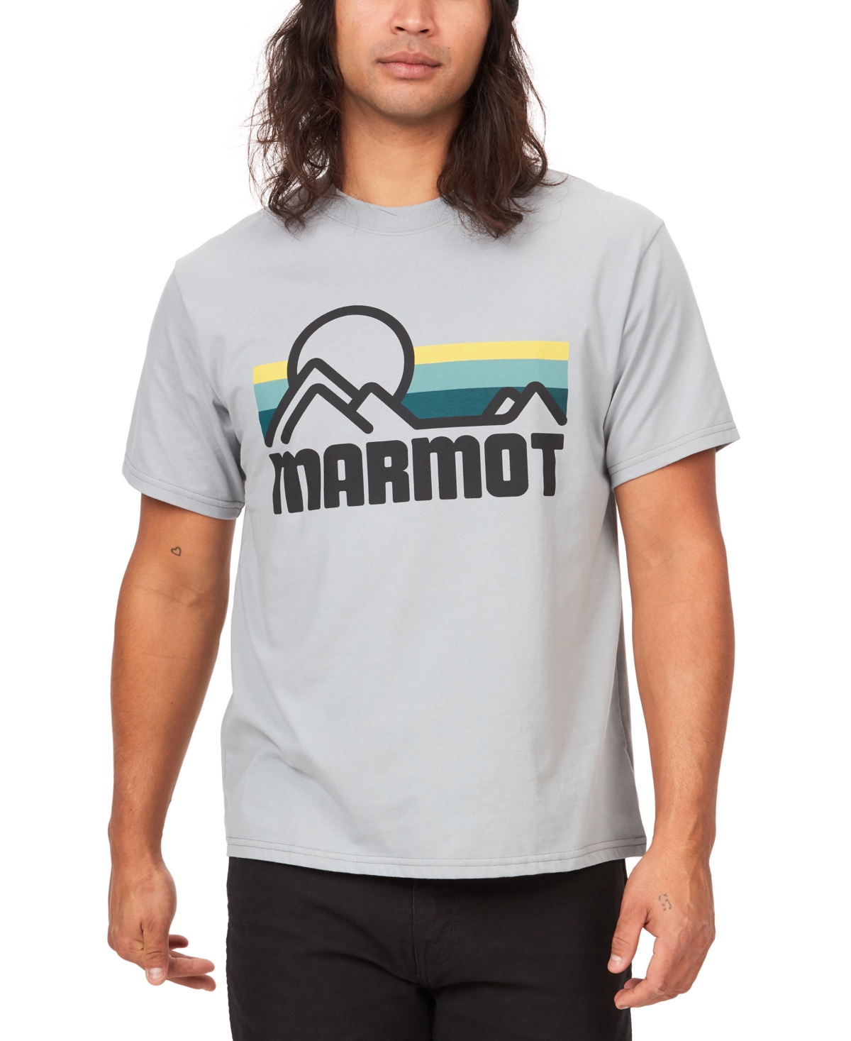 Shop Marmot Men's Coastal Logo Graphic Short-sleeve T-shirt In Sleet