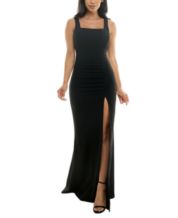 Honey and Rosie One Shoulder Ruffle Ruched Side Slit Long Dress