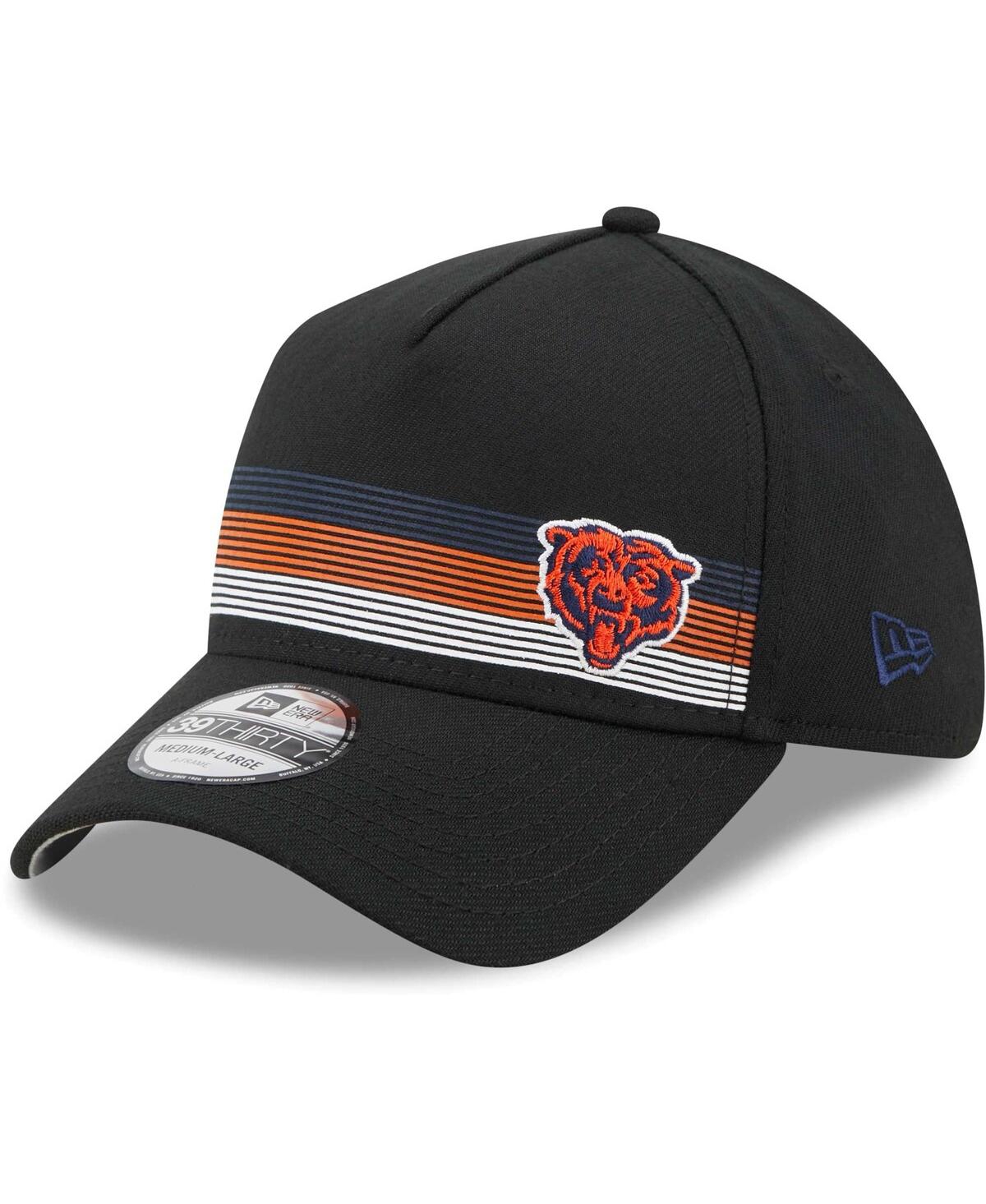New Era Black Chicago Bears Flawless Stripe 39thirty Flex Hat In Black