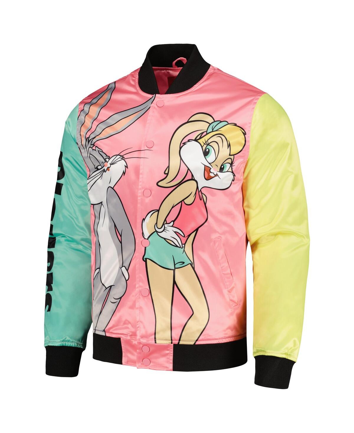 Shop Freeze Max Men's  Pink Looney Tunes Graphic Satin Full-snap Jacket