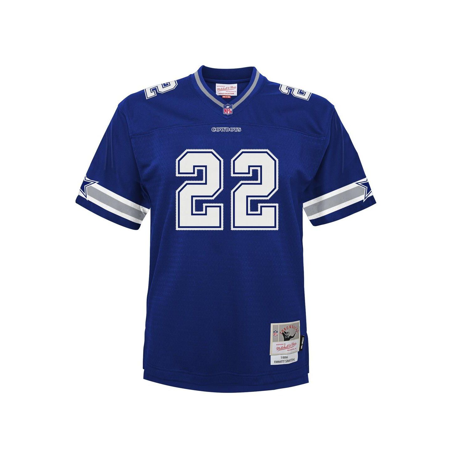 Мужской топ Mitchell & Ness Emmitt Smith Navy Dallas Cowboys Big and Tall 1996 Legacy Retired Player Jersey — фото 3