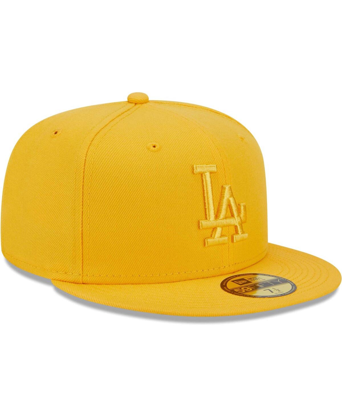 Shop New Era Men's  Gold Los Angeles Dodgers Color Pack 59fifty Fitted Hat