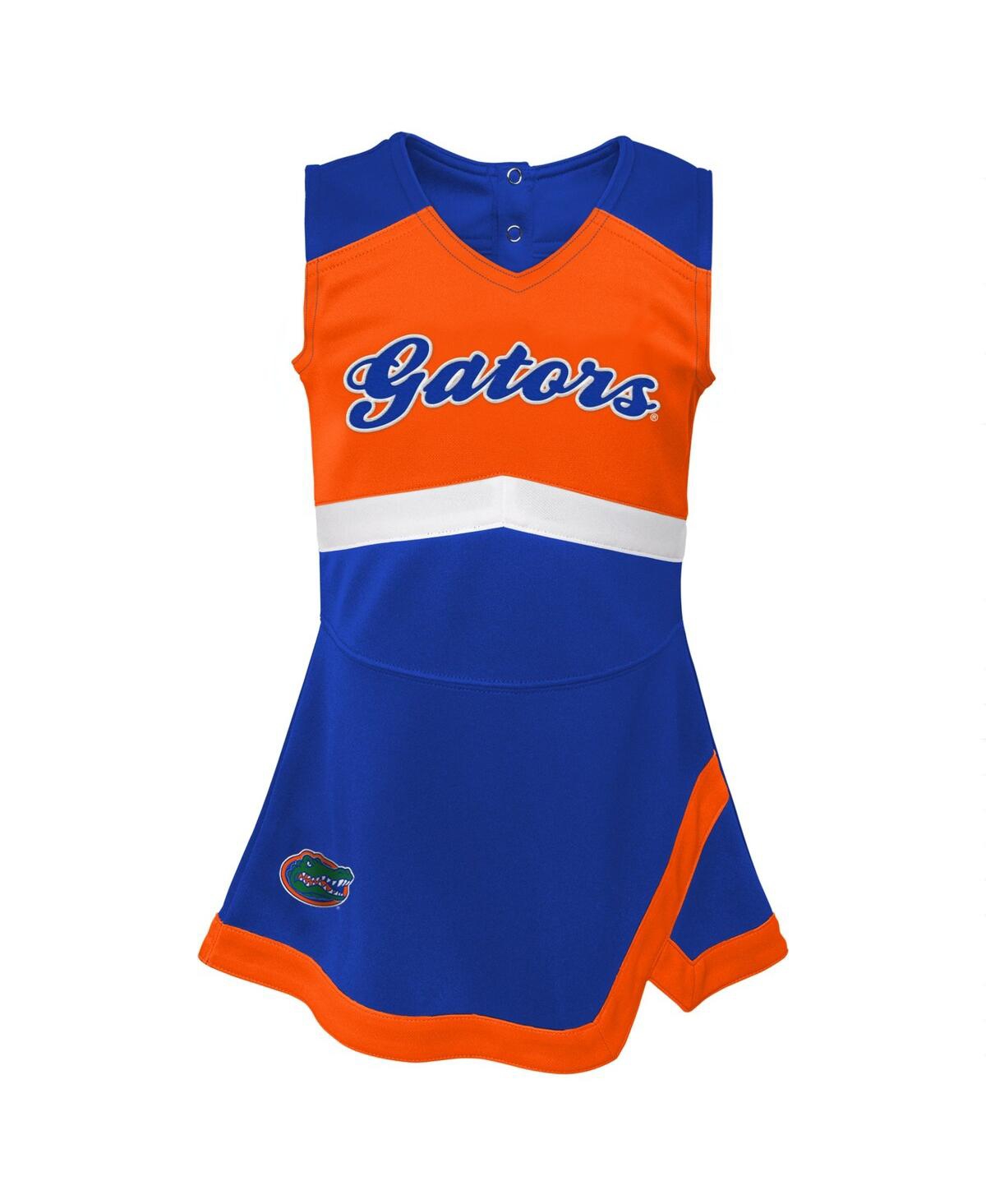 Outerstuff Girls Toddler Royal Buffalo Bills Cheer Captain Dress With Bloomers In Royal,orange