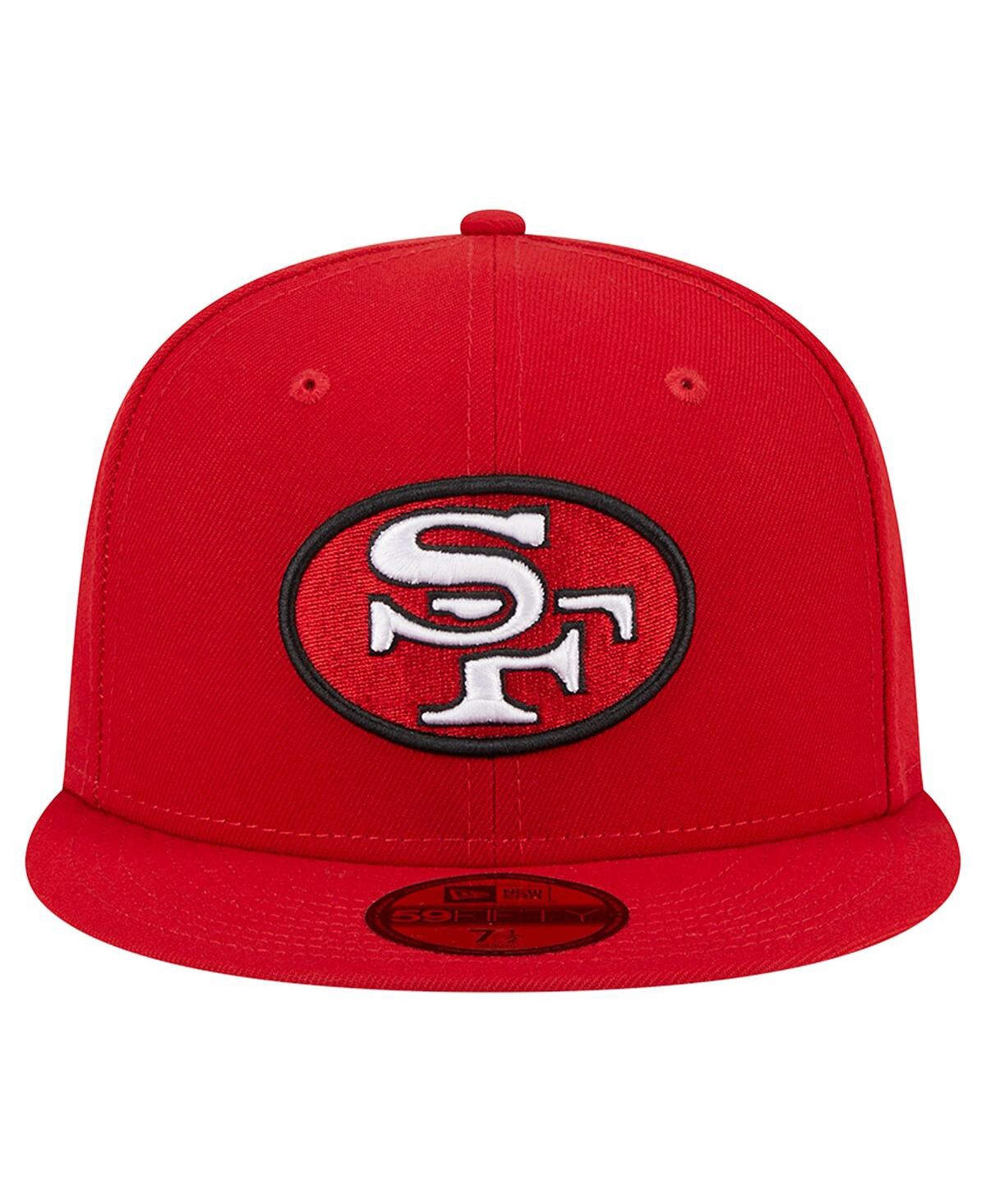 Men's New EraSan Francisco 49ers Throwback Main 59FIFTY Fitted Hat - Scarlet