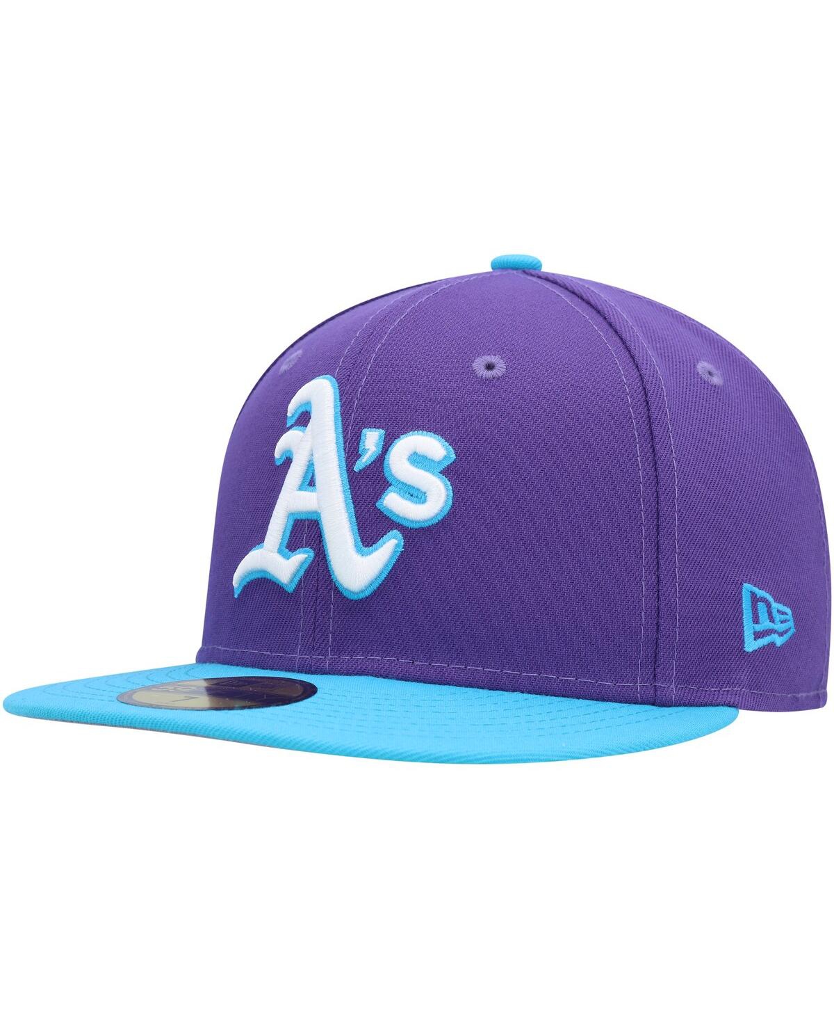 Shop New Era Men's  Purple Oakland Athletics Vice 59fifty Fitted Hat