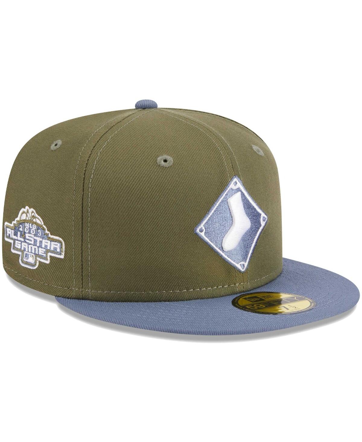 Shop New Era Men's  Olive, Blue Chicago White Sox 59fifty Fitted Hat In Olive,blue