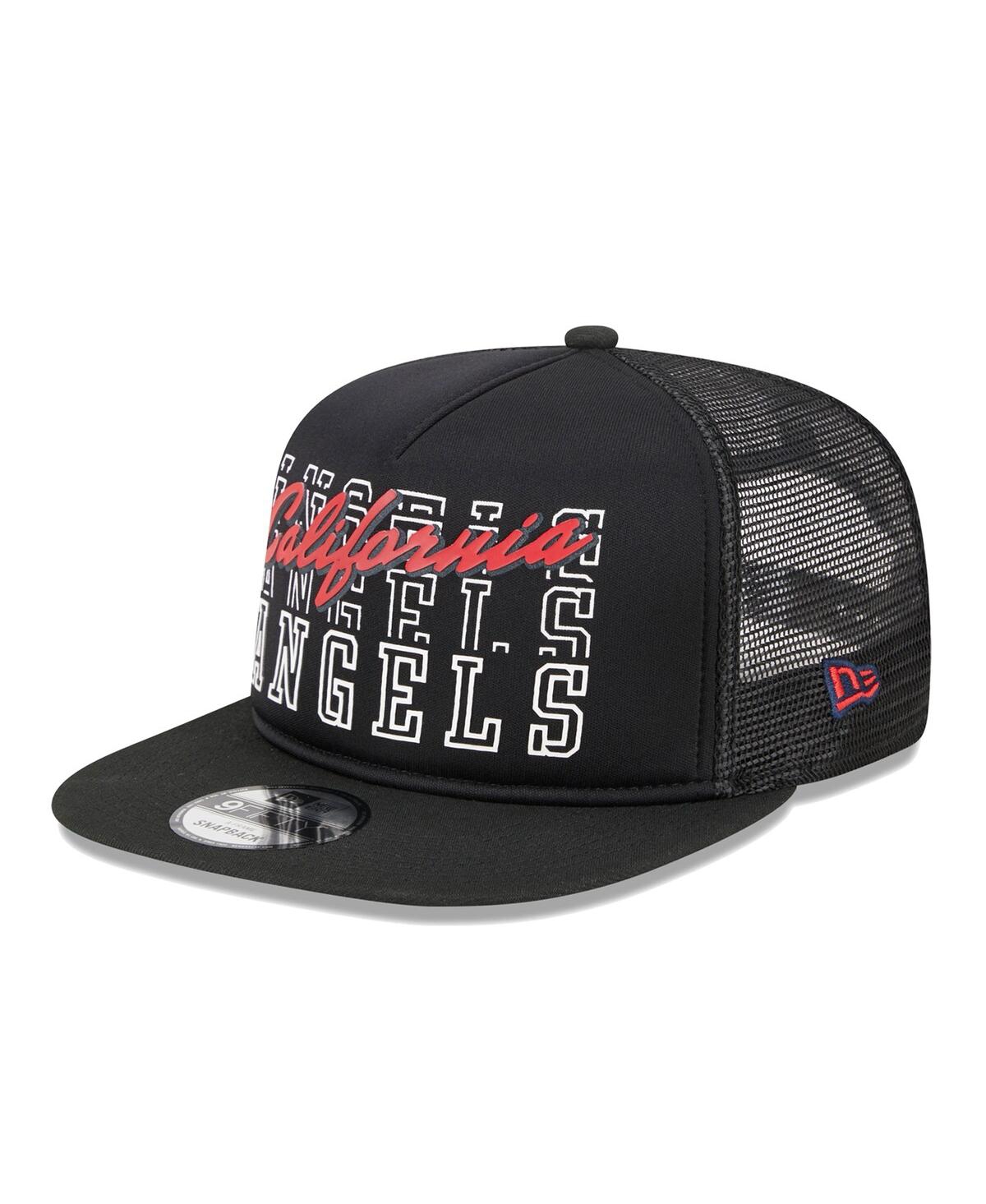 Shop New Era Men's  Black California Angels Cooperstown Collection Street Team A-frame Trucker 9fifty Snap