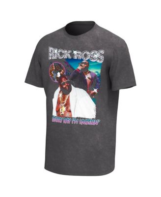 Men's Charcoal Rick Ross Collage Washed Graphic T-shirt