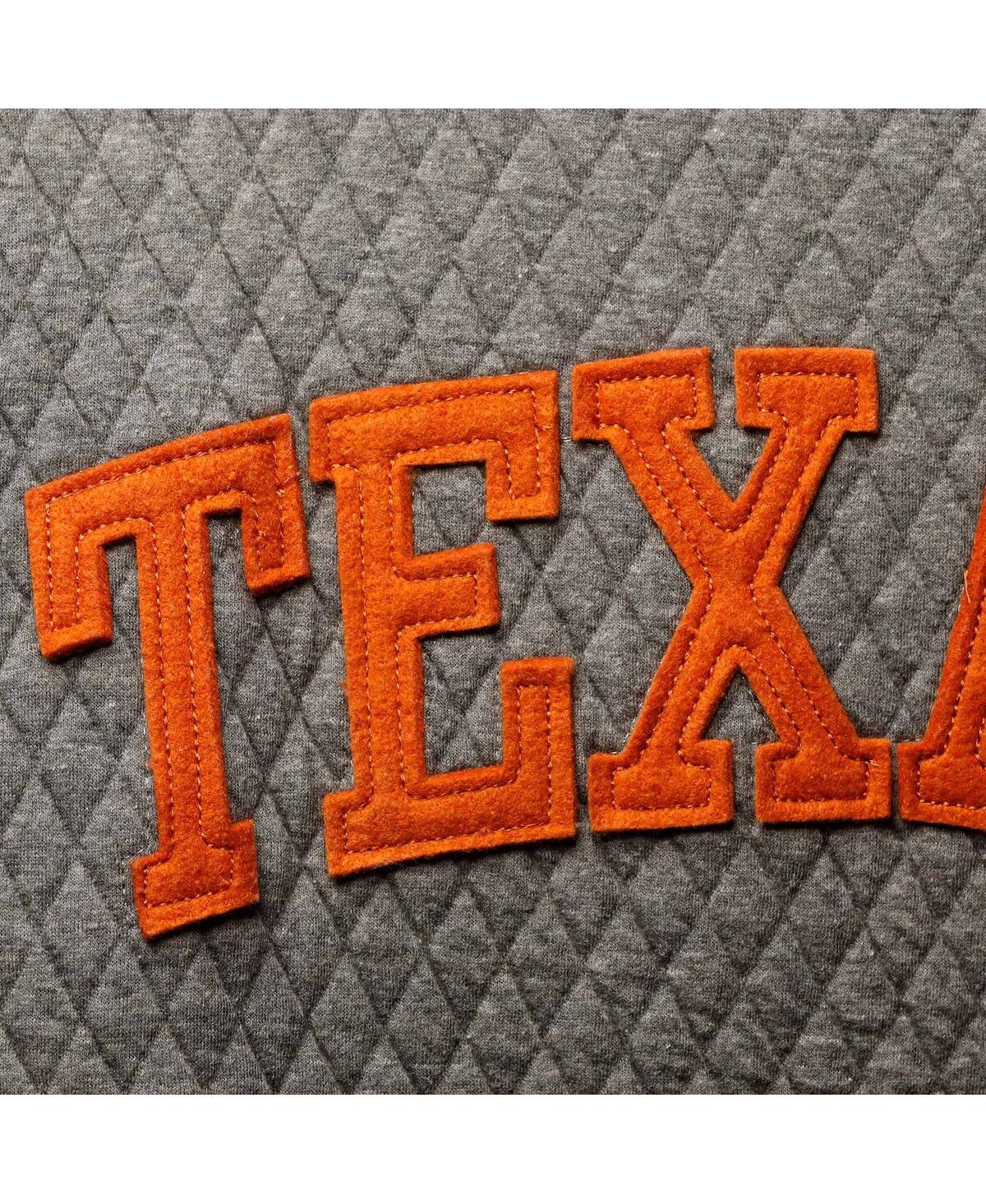 Pressbox Heathered Gray Texas Longhorns Moose Quilted Pullover Sweatshirt In Heather Charcoal