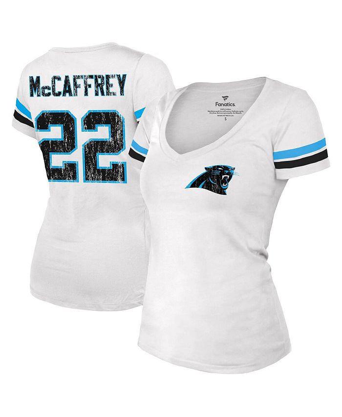 Majestic Women's Threads Christian McCaffrey White Carolina Panthers  Fashion Player Name and Number V-Neck T-shirt - Macy's