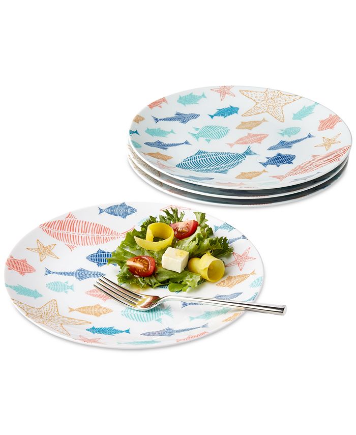 The Cellar Fish Motif Salad Plates, Set of 4, Created for Macy's Macy's