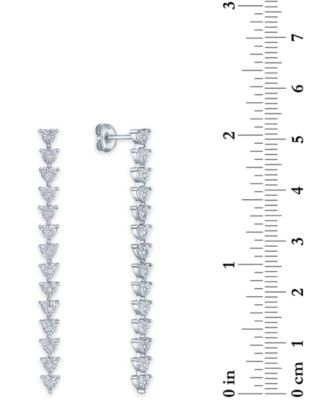 Diamond Linear Drop Earrings (1/10 ct. t.w.) in Sterling Silver