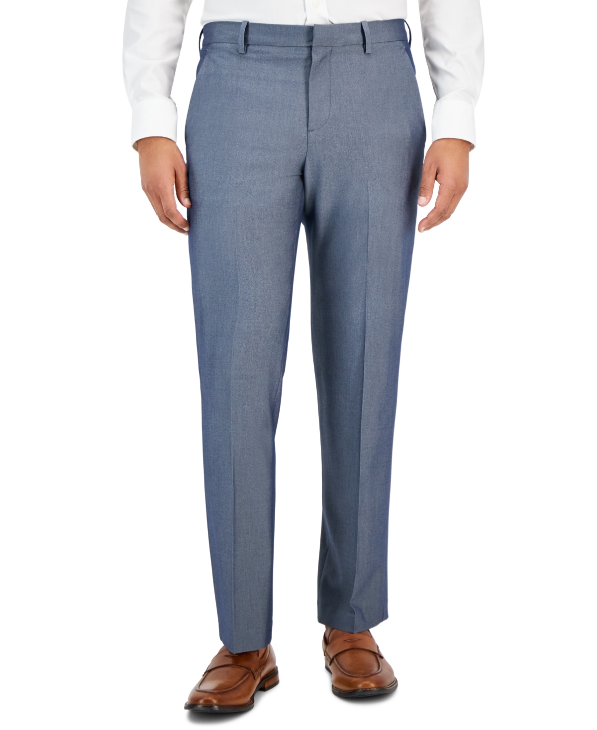 Men's Modern-Fit Check Dress Pants - Med Gray