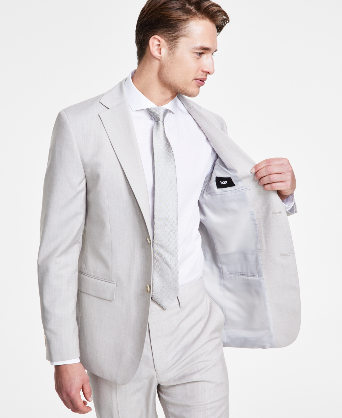Dkny Men's Modern-FitNeat Suit Separate Jacket - Natural