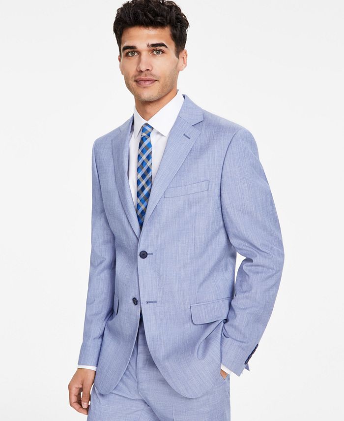 DKNY Men's Modern-Fit Light Blue Neat Suit Separate Jacket - Macy's