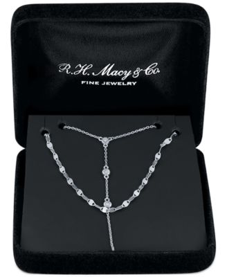 2-Pc. Set Diamond Lariat Adjustable Layered Necklaces (1/10 ct. t.w.) in Sterling Silver