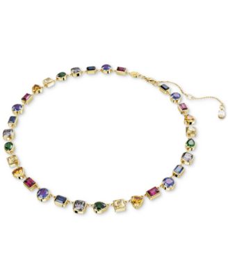 Gold-Tone Stilla Multicolor Crystal All Around Necklace, 15" + 2-3/4" extender