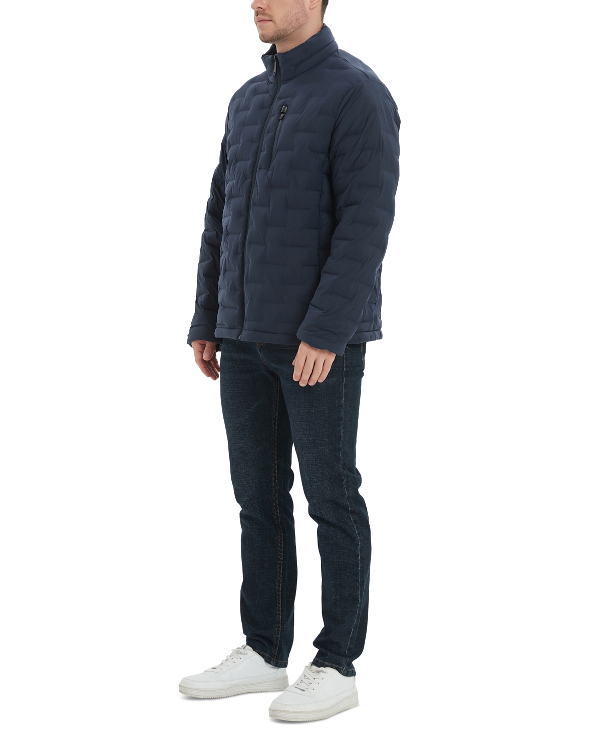 Outdoor United Men's Stretch Seamless Brick Quilted Full-Zip Puffer Jacket