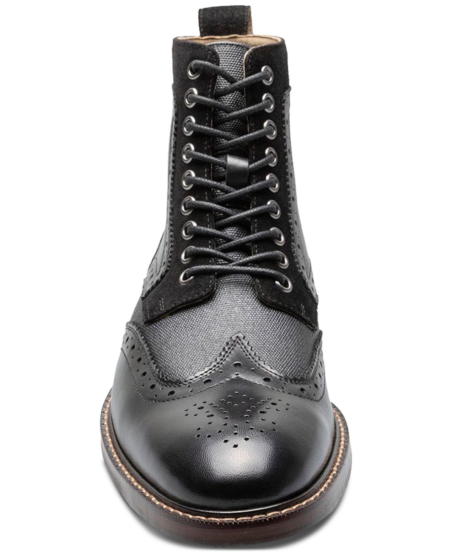 Мужские ботинки Stacy Adams Finnegan Wingtip Lace-Up, цвет: Чёрный разноцветный — фото 6