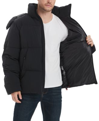 Men's 4-Way Stretch Quilted Puffer Jacket with Detachable Hood