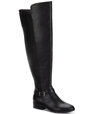 Macy's black wide calf boots best sale