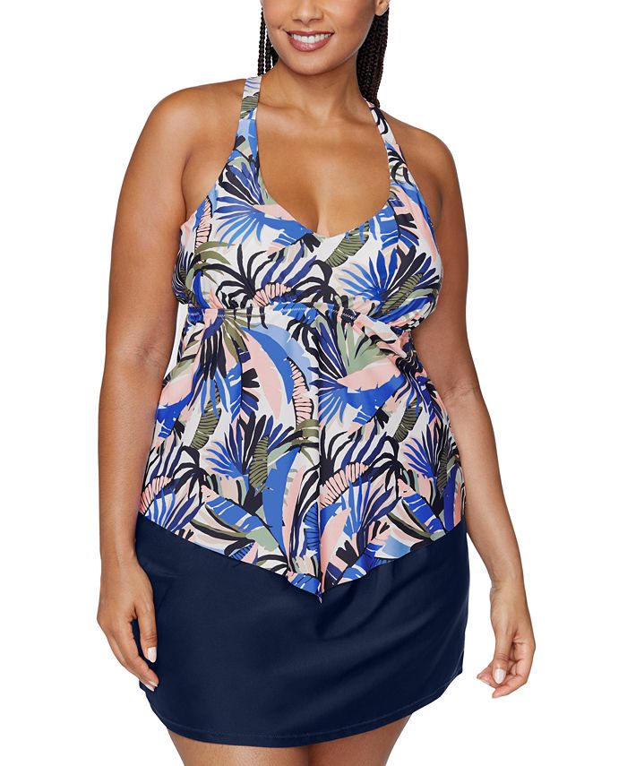Raisins Curve Plus Size Aviva Tankini Top & Matching Swim Skirt Macy's