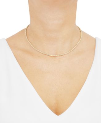 Lightweight Rope Link 16" Chain Necklace in 14k Gold (2-1/2mm)