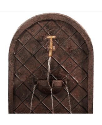 Messina 26-Inch Polystone Outdoor Solar Wall Fountain - Bronze Finish