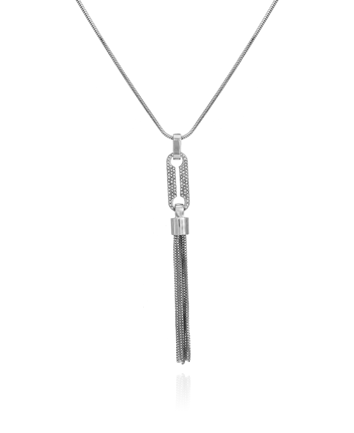 Vince Camuto Silver-tone Long Chain And Tassel Pendant Necklace, 30" + 2" Extender