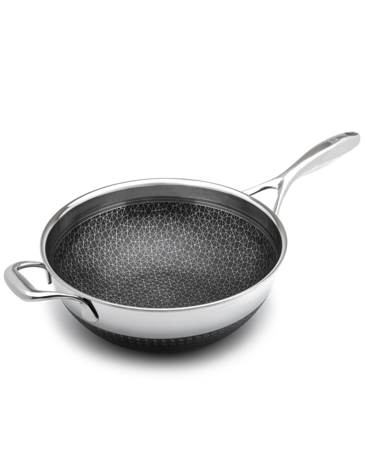 Shop Livwell Diamondclad Stainless Steel Aluminum Core 12" Hybrid Wok In Silver,black