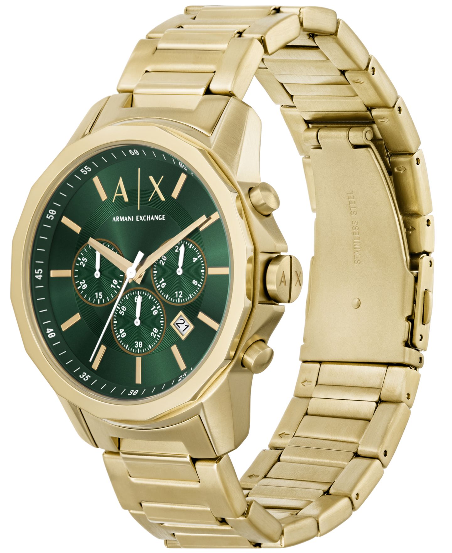 Мужские часы A|X Armani Exchange Banks Chronograph Gold-Tone Stainless Steel Watch 44mm — фото 4