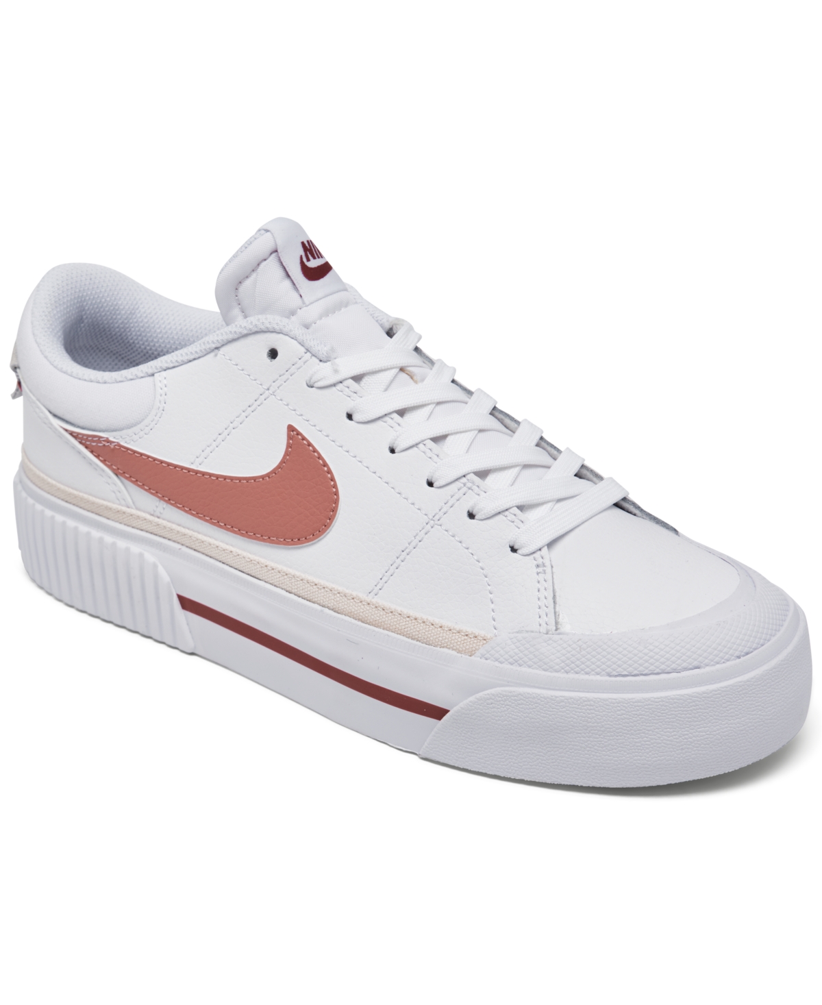 Women's Court Legacy Lift Platform Casual Sneakers from Finish Line - White, Guava Ice, Cedar, Red