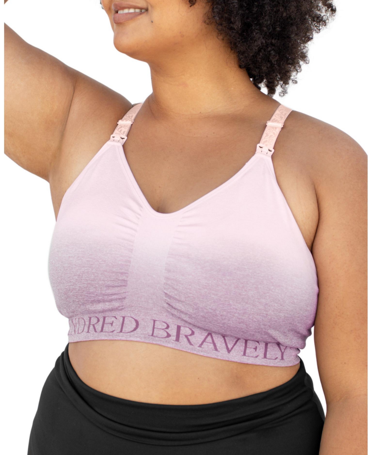 Kindred Bravely Plus Size Busty Sublime Hands-Free Pumping & Nursing Sports  Bra s - Fits s 42E-46I - Ombre Purple
