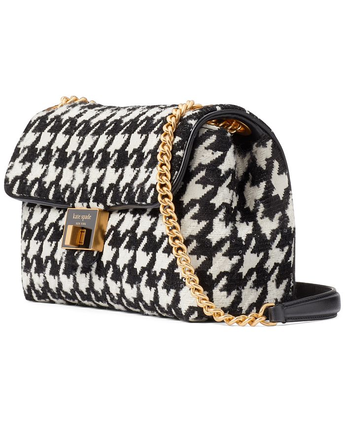 kate spade new york Evelyn Sequin Houndstooth Fabric Medium Convertible ...