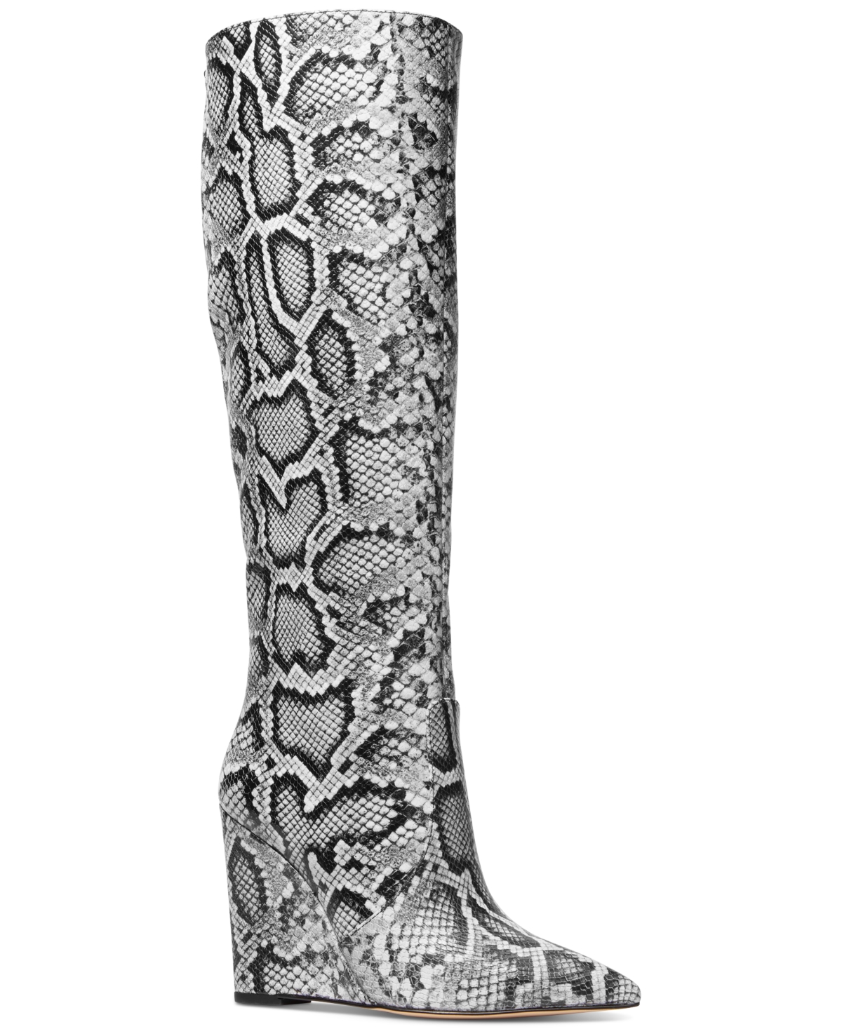Michael Kors Michael  Women's Isra Pointed-toe Wedge Dress Boots In Black Snake