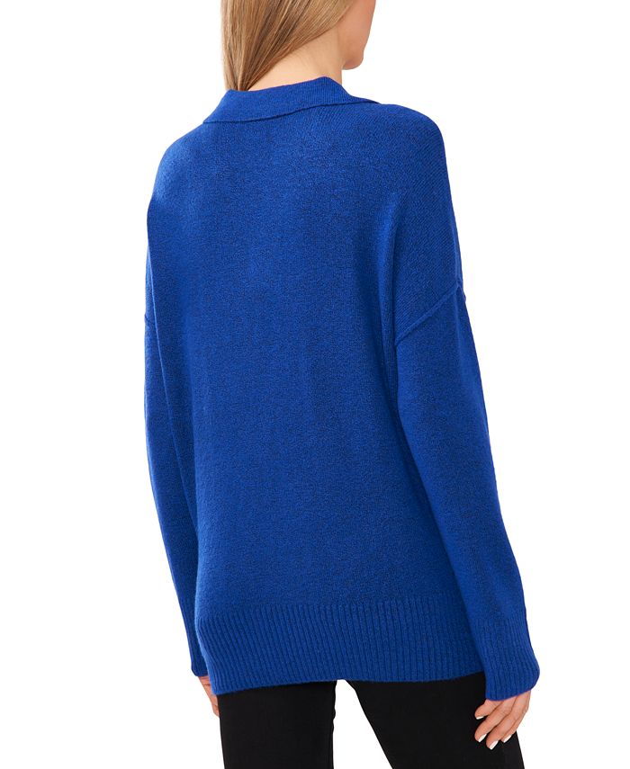 CeCe Women's LongSleeve VNeck Polo Sweater Macy's