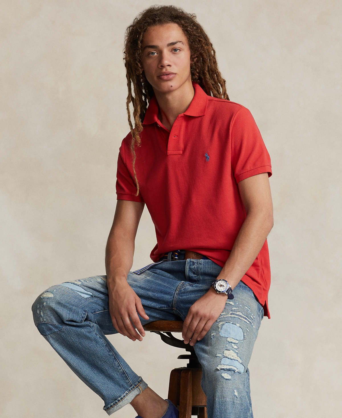 Polo Ralph Lauren Men's Classic-fit Mesh Polo Shirt In Evening Post Red