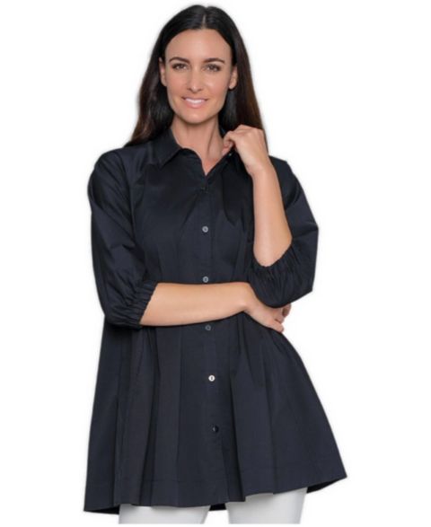 Женский топ Stella Carakasi Compliment Tunic Top in Cotton Poplin, цвет: Чёрный