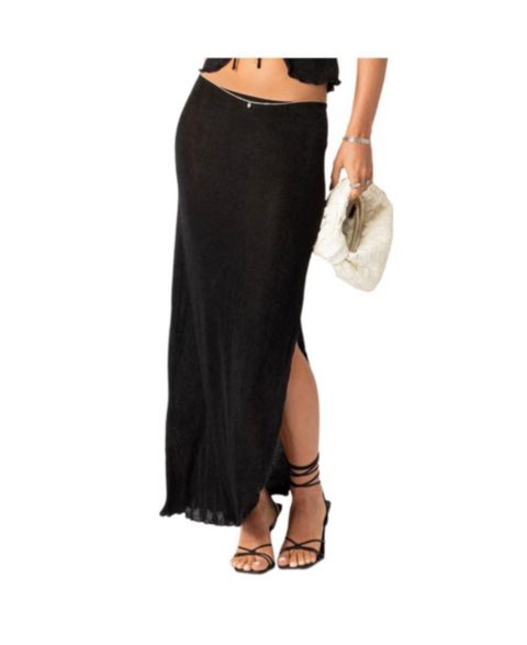 Женская юбка Edikted Milan Slitted Maxi, цвет: Чёрный