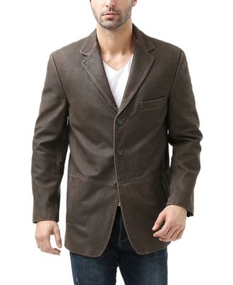 BGSD Men Nathan Three Button Distressed Leather Blazer Macy s